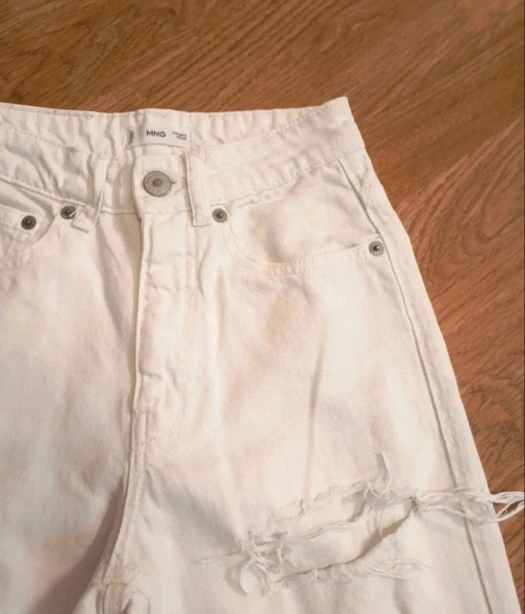Vaquero blanco de mujer roto de Mango. Talla S. – Mango – taille S / 36 / 8 2