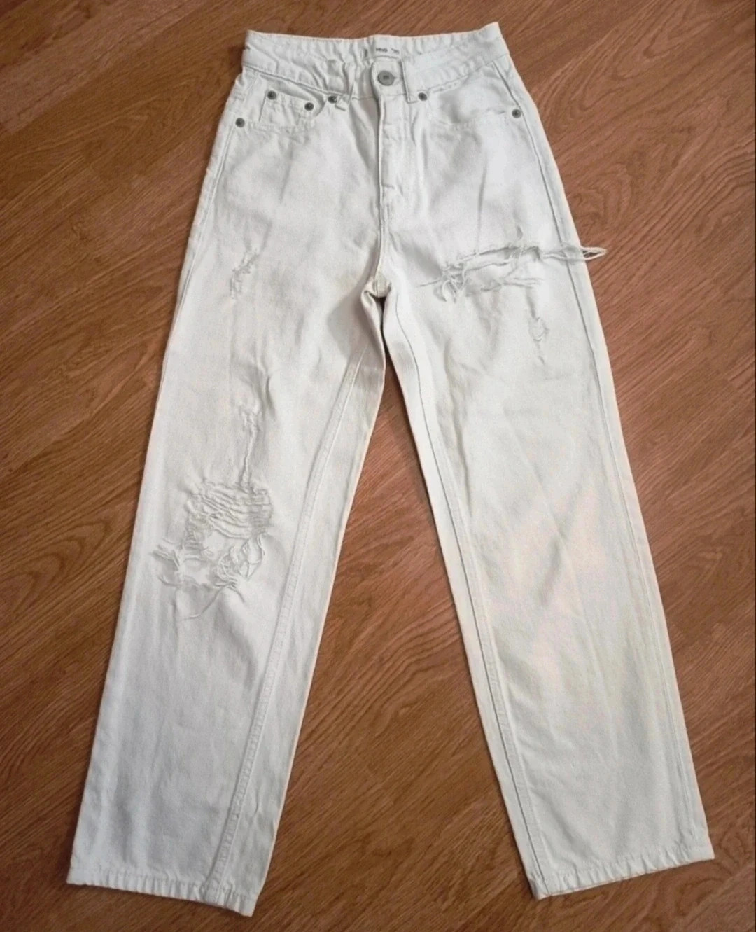 Vaquero blanco de mujer roto de Mango. Talla S. – Mango – taille S / 36 / 8