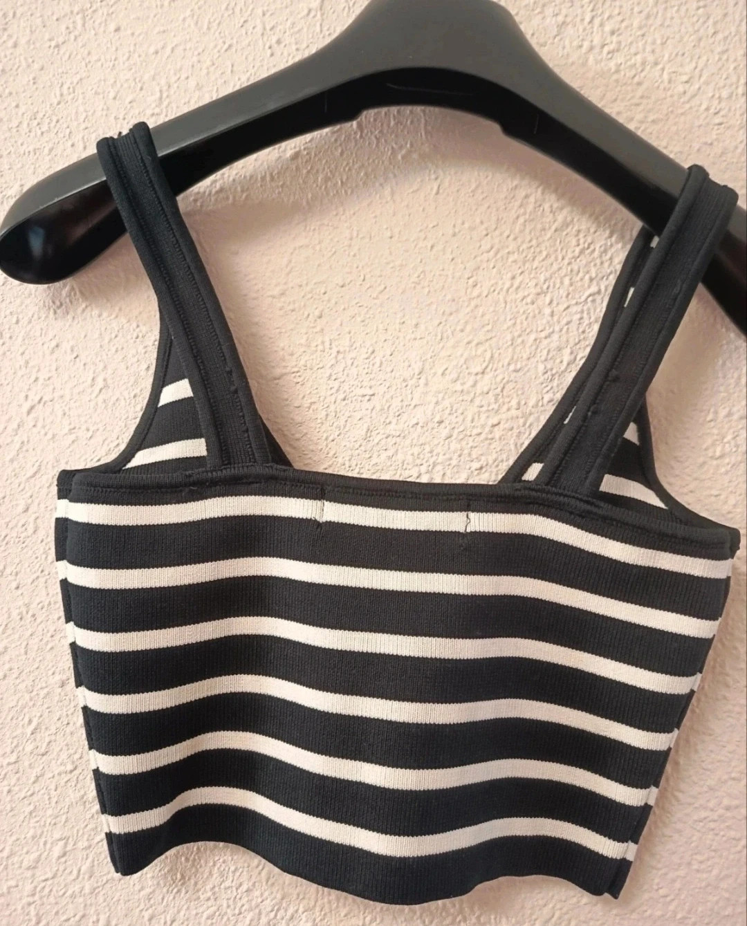Top Bershka Rayas Blanco y Negro Talla XS – Bershka – taille XS / 34 / 6 5
