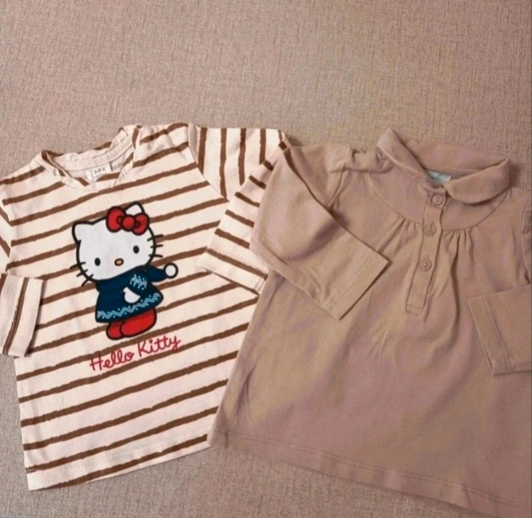 Lote de dos camisetas de niña bebé. Tex y Zara. Talla 6-9 meses – Zara – taille 6-9 mois / 68 cm