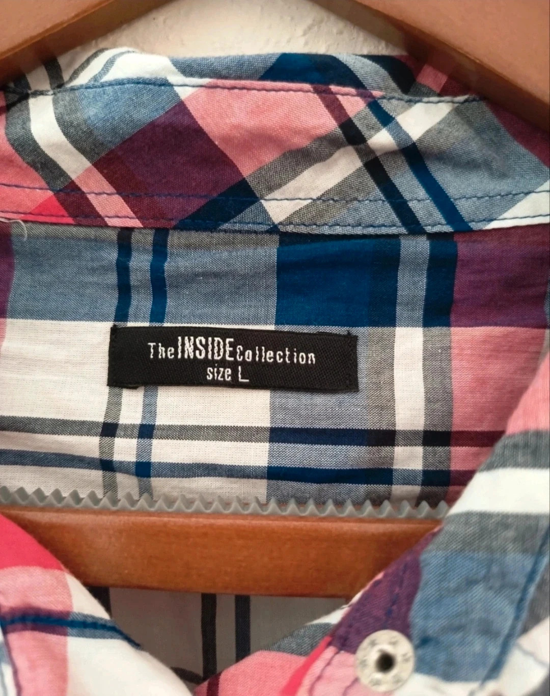 Camisa vintage de mujer manga larga a cuadros. De Inside. Talla L – Inside – taille L / 40 / 12 5