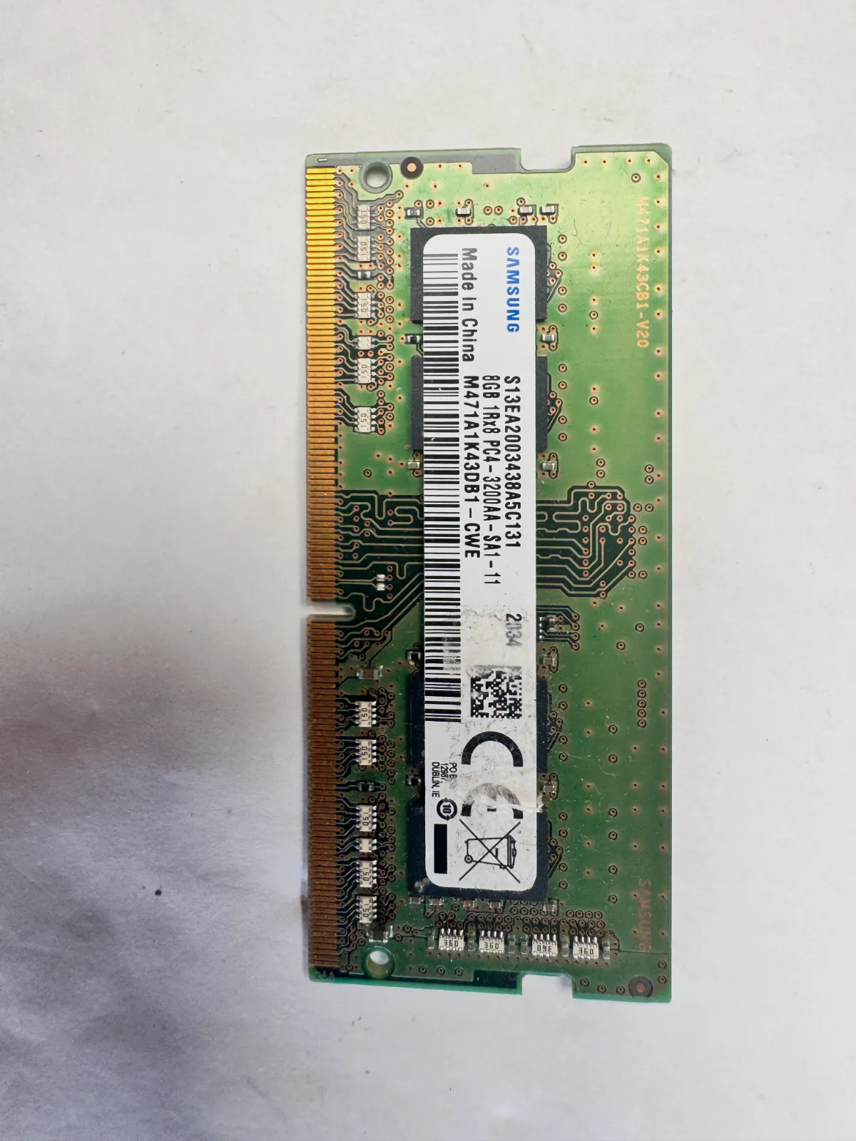 Lot de 2 barrettes Mémoire RAM Samsung - 8 Go DDR4 PC4-3200AA-SA1-11 – Samsung 2