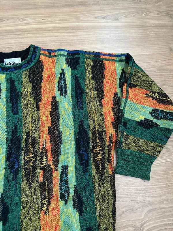 Vintage Carlo Colucci 3D-Strickpullover | Bunt Coogi-Style Gr. M – Vintage Dressing – taille M 2