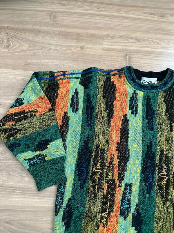 Vintage Carlo Colucci 3D-Strickpullover | Bunt Coogi-Style Gr. M – Vintage Dressing – taille M 3