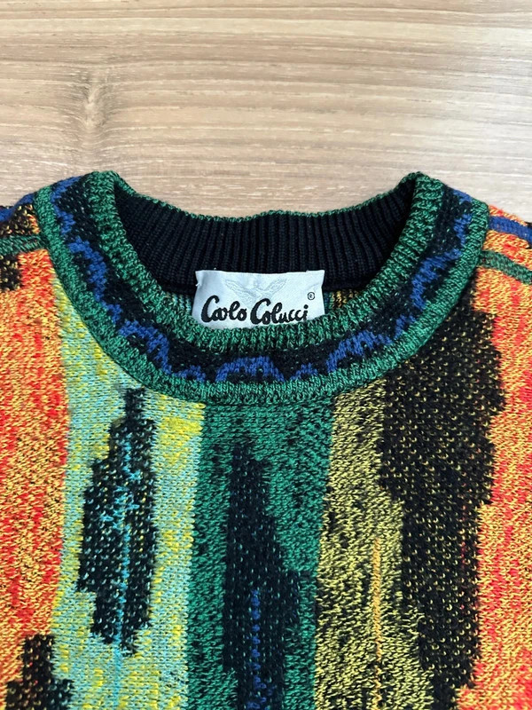Vintage Carlo Colucci 3D-Strickpullover | Bunt Coogi-Style Gr. M – Vintage Dressing – taille M 4