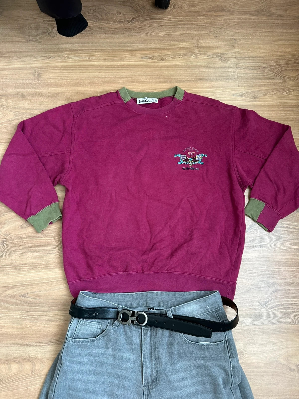 Carlo Colucci Vintage Sweatshirt 🍇 Gr. 50 (M/L) Weinrot / Beere