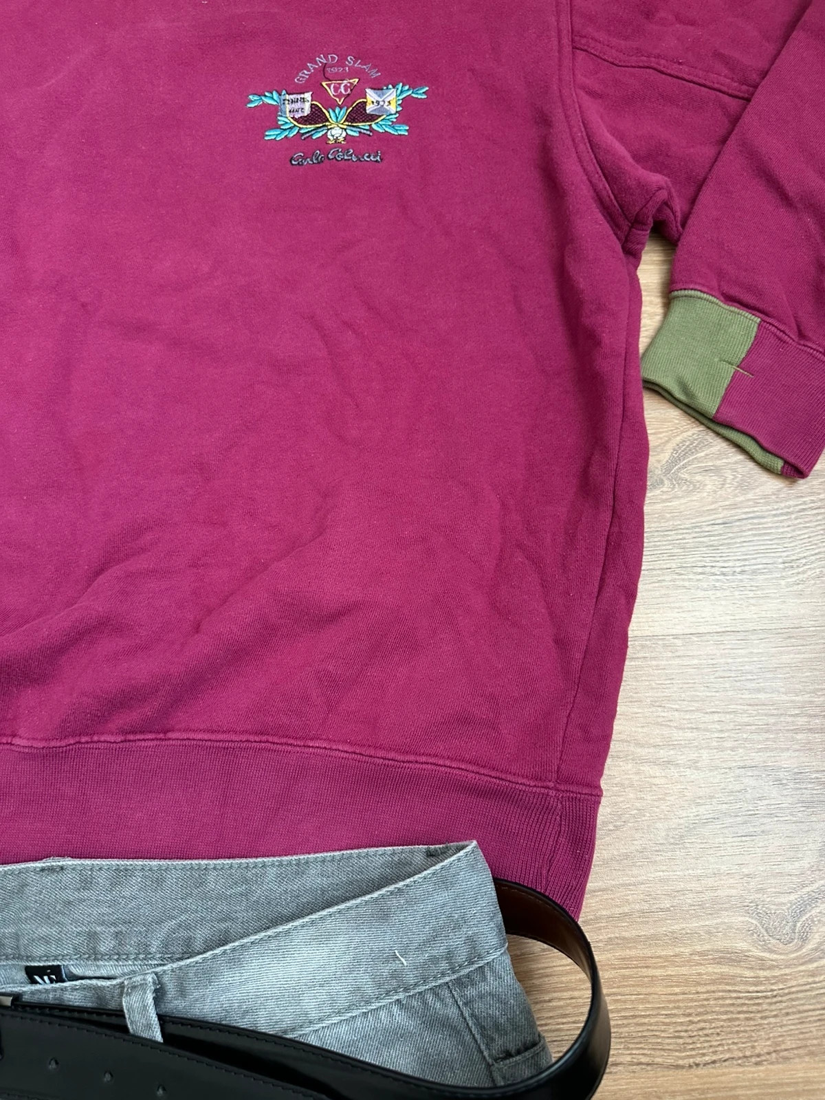 Carlo Colucci Vintage Sweatshirt 🍇 Gr. 50 (M/L) Weinrot / Beere – Carlo Colucci – taille M 5