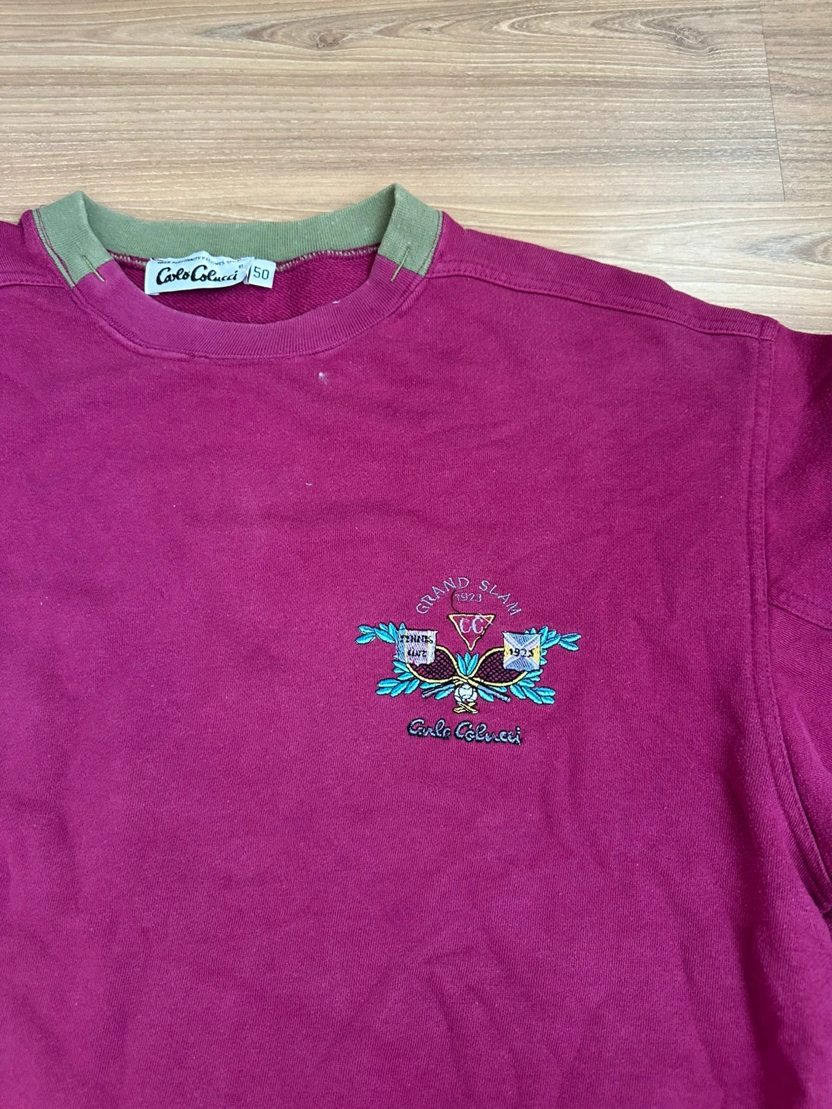 Carlo Colucci Vintage Sweatshirt 🍇 Gr. 50 (M/L) Weinrot / Beere – Carlo Colucci – taille M 2
