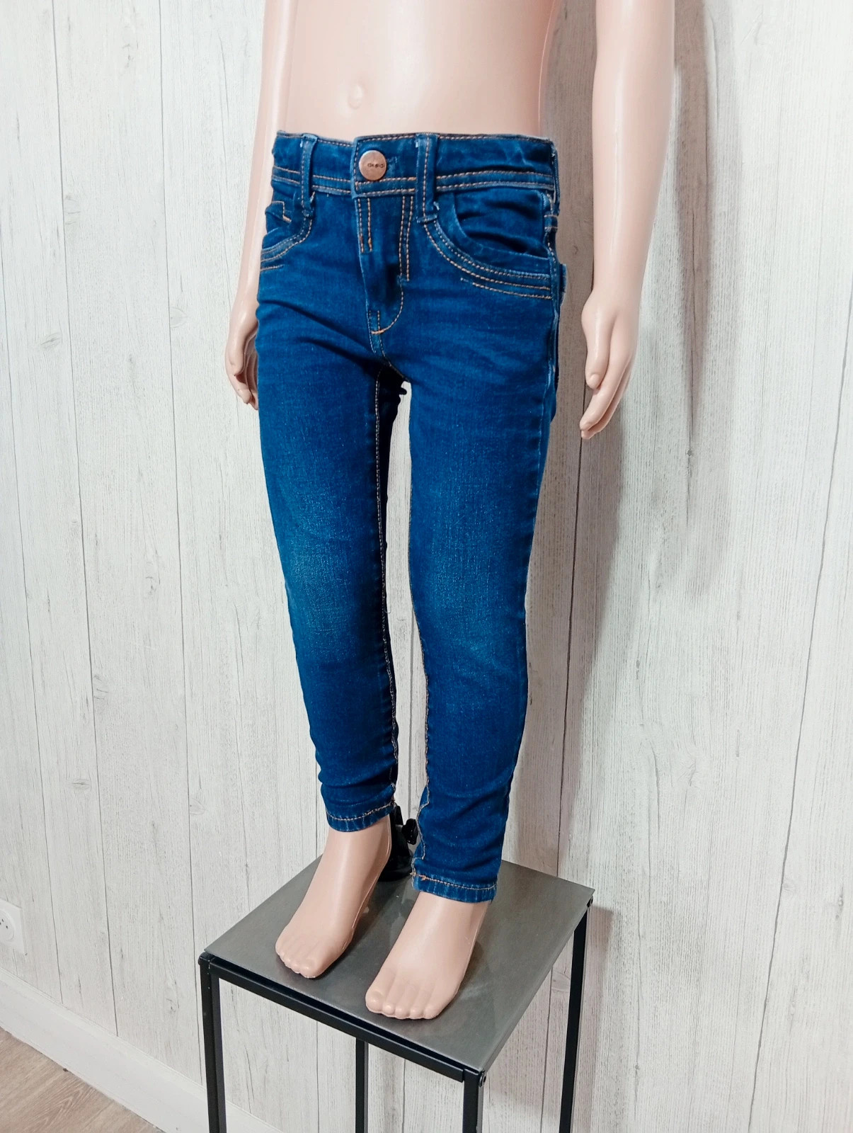 Jeans skinny fille - taille 4 ans (104 cm) - okaidi - couleur marine – Okaïdi – taille 4 ans / 104 cm 5