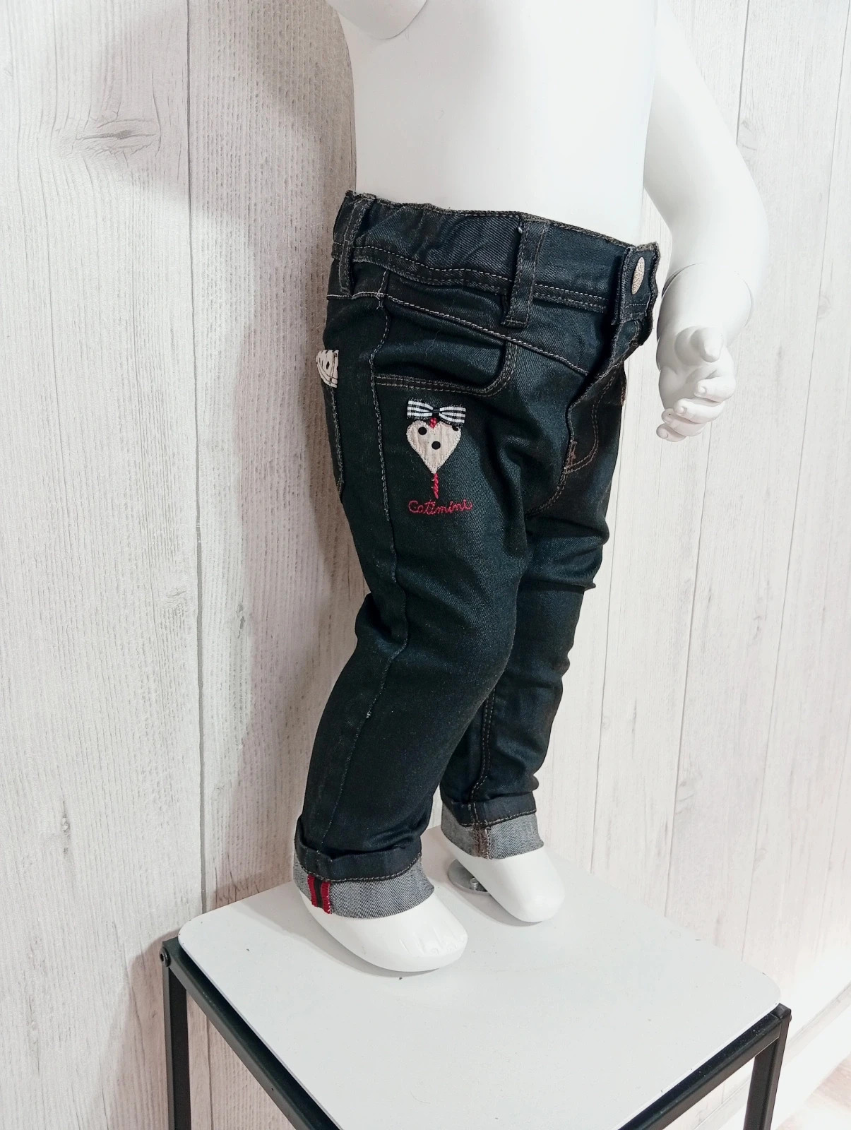 Jeans fille - taille 12 mois (74 cm) - catimini - couleur noir – Catimini – taille 9-12 mois / 74 cm 2