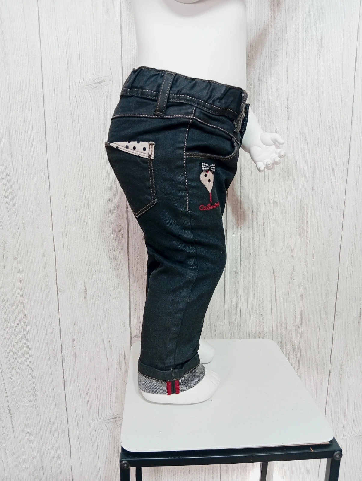 Jeans fille - taille 12 mois (74 cm) - catimini - couleur noir – Catimini – taille 9-12 mois / 74 cm 4