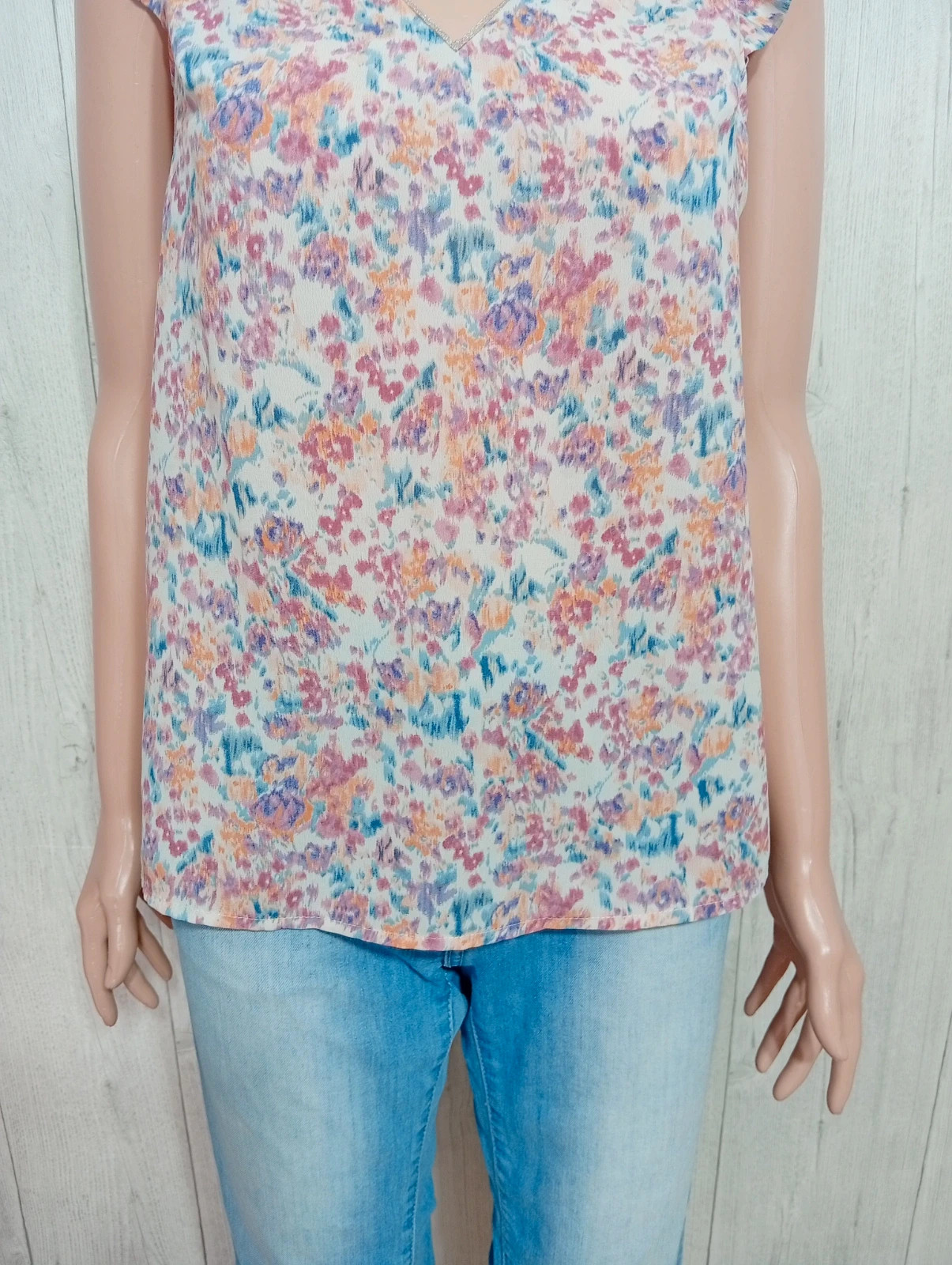 Blouse sans manches imprimé floral femme- taille M/38 - Emma ella - couleur multicolore – Emma & Ella – taille M / 38 / 10 3