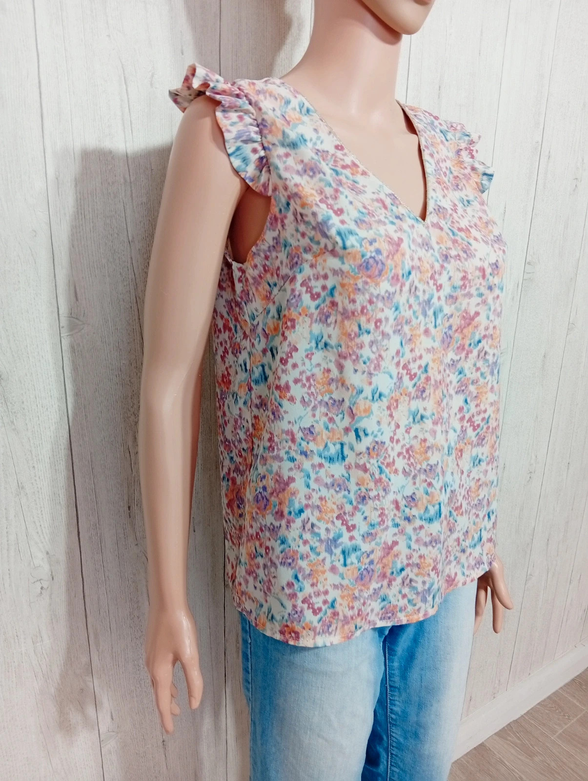 Blouse sans manches imprimé floral femme- taille M/38 - Emma ella - couleur multicolore – Emma & Ella – taille M / 38 / 10 4