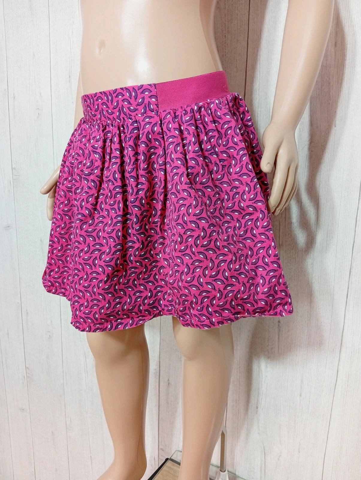 Jupe imprime a taille élastique fille-taille 8 ans (128 cm)-okaidi-couleur fushia – Okaïdi – taille 8 ans / 128 cm 3