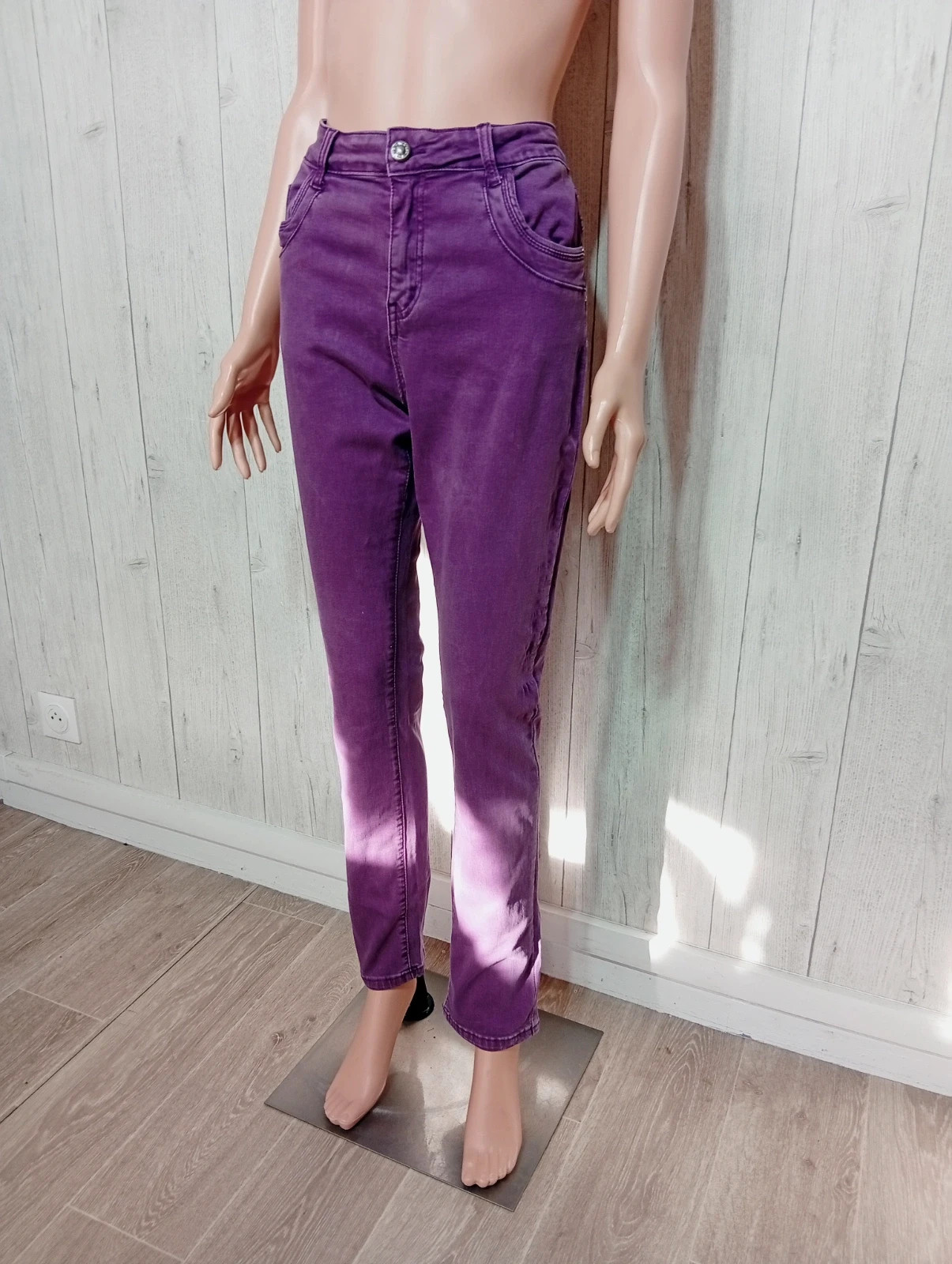 Jeans skinny femme - taille L/40- karostar - couleur violet – KAROSTAR – taille L / 40 / 12 5