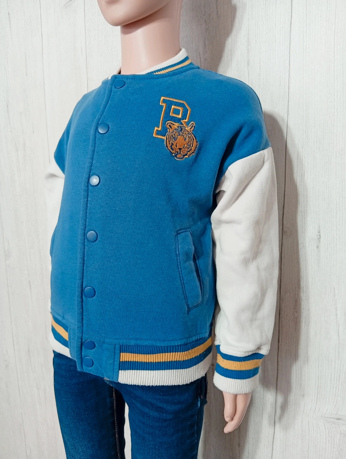 Blouson avec bouton de pression - taille 4 ans (101/107 cm) - in extenso - couleur bleu blanc – In Extenso – taille 4 ans / 104 cm 5