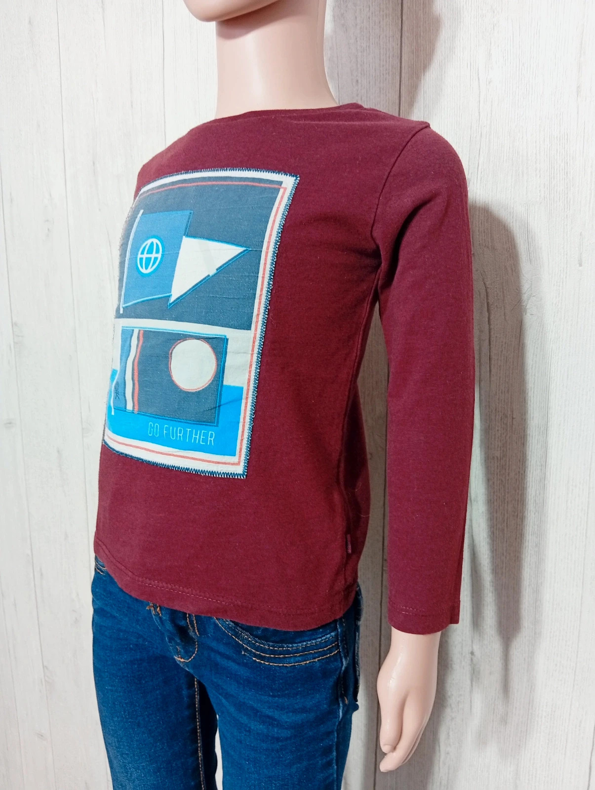 T-shirt imprimé manches longues garcon - taille 3 ans (98 cm) - okaidi - couleur bordeaux – Okaïdi – taille 3 ans / 98 cm 5