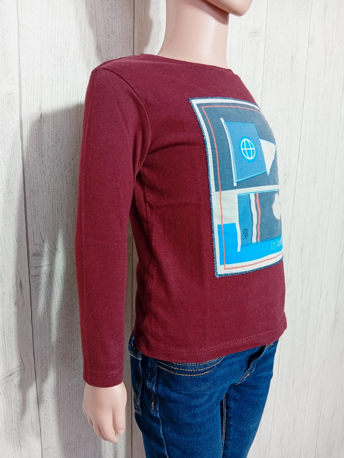 T-shirt imprimé manches longues garcon - taille 3 ans (98 cm) - okaidi - couleur bordeaux – Okaïdi – taille 3 ans / 98 cm 4