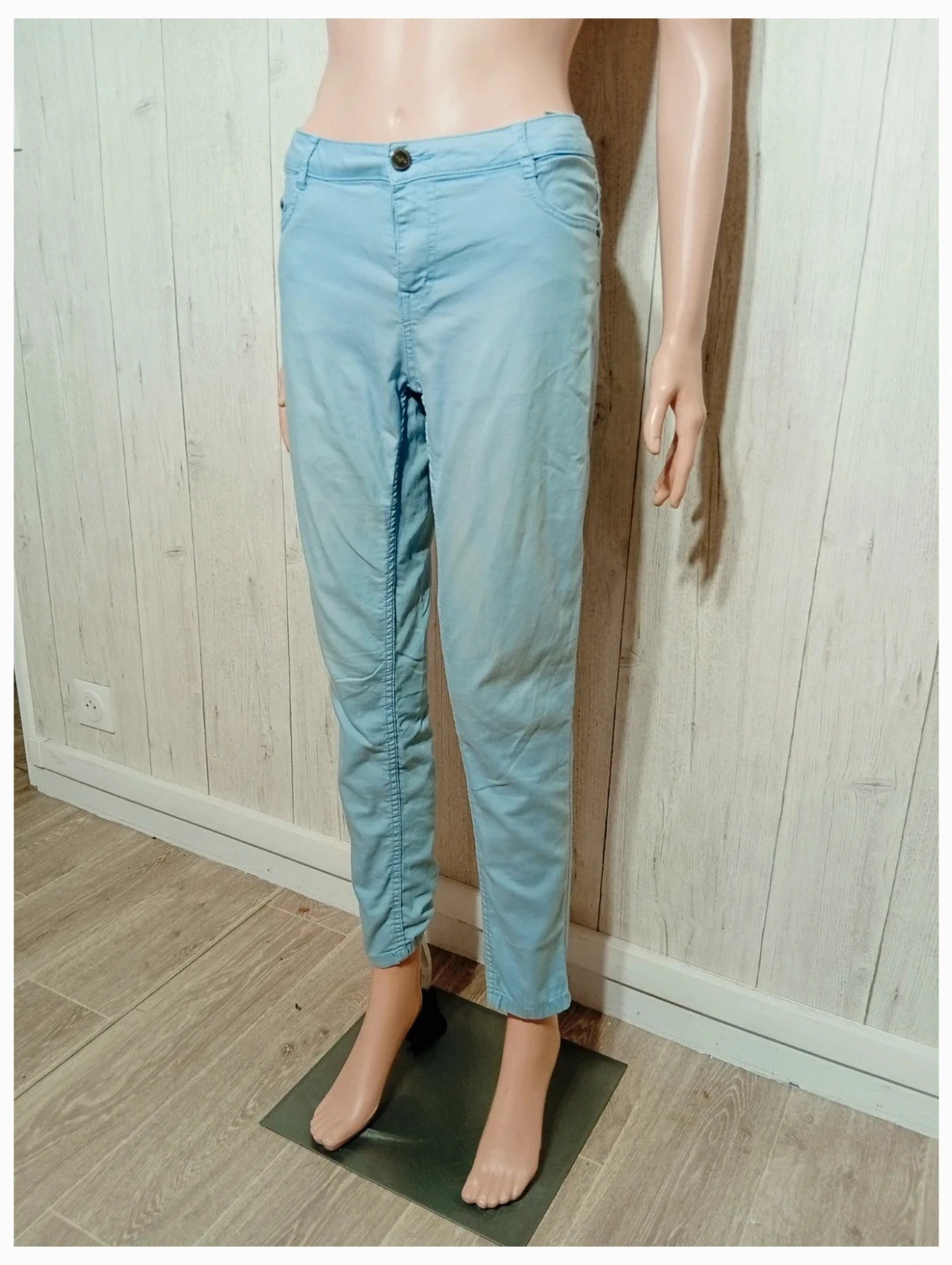 Pantalon skinny femme - taille L/40 - pimkie - couleur bleu clair – Pimkie – taille L / 40 / 12 5