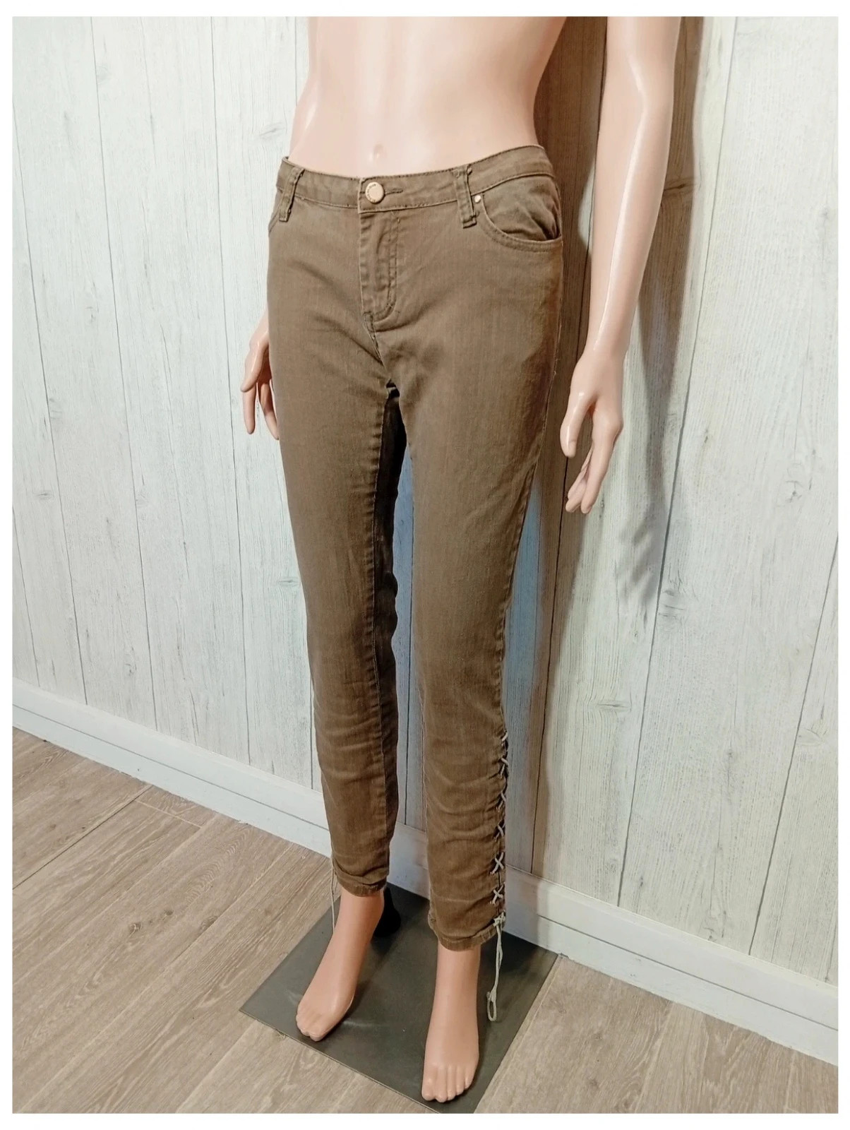 Jeans femme - taille XL/42- place du jour - Couleur kaki – Place du Jour – taille XL / 42 / 14 5