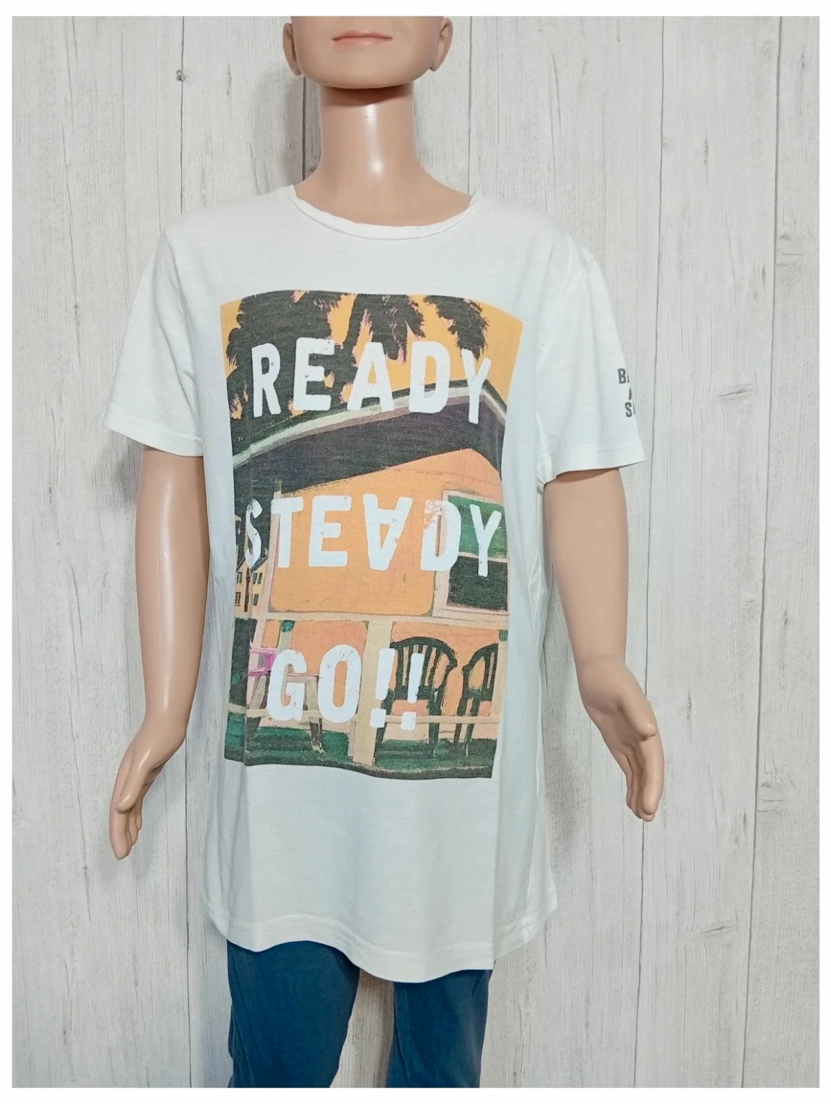 T-shirt imprime manches courtes garcon- taille 11/12 ans (152 cm) - zara boys - couleur blanc – Zara Boys – taille 12 ans / 152 cm