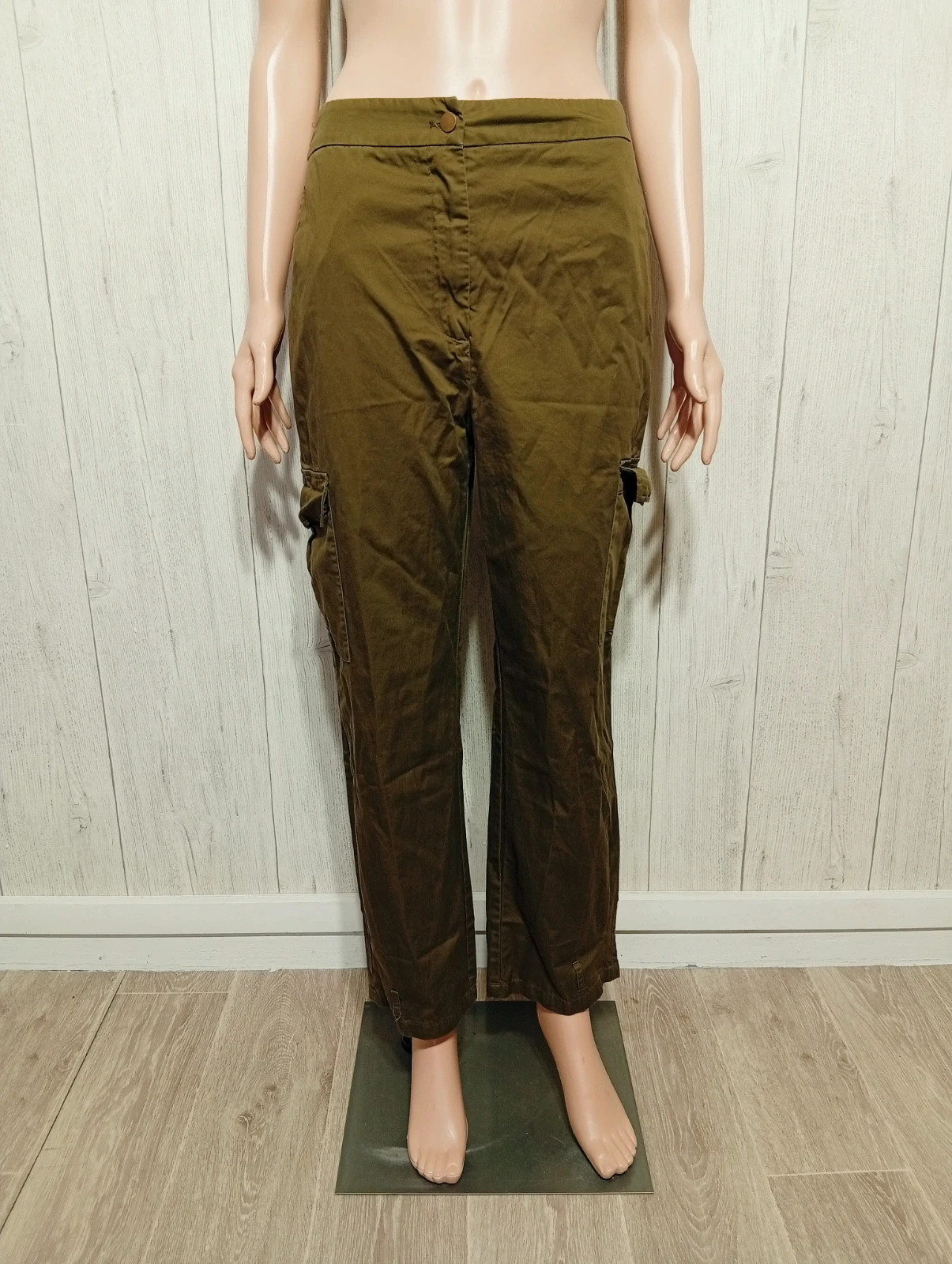 Pantalon cargo coupe droite femme-taille L/40 - pimkie - couleur kaki – Pimkie – taille L / 40 / 12