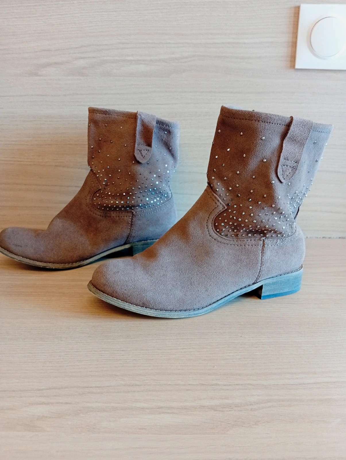 Bottines femme - taille 39 - la redoute - couleur marron