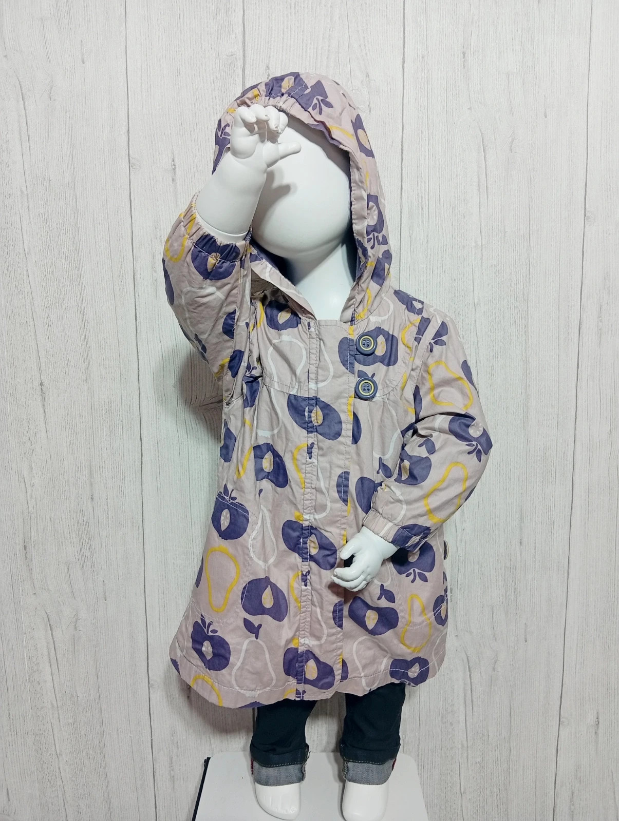 Imperméable a capuche fille - taille 12 mois (74 cm) - kid kanai - couleur lila violet