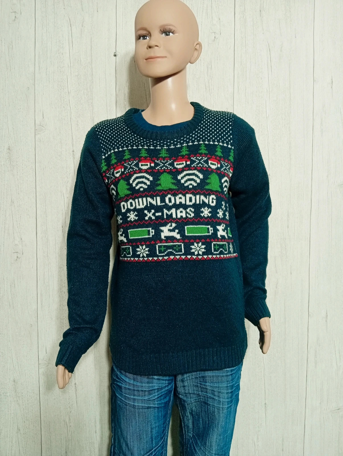 Pull polaire de noel garcon- taille 11/12 ans (146/152 cm) - pepperts - couleur marine multicolore