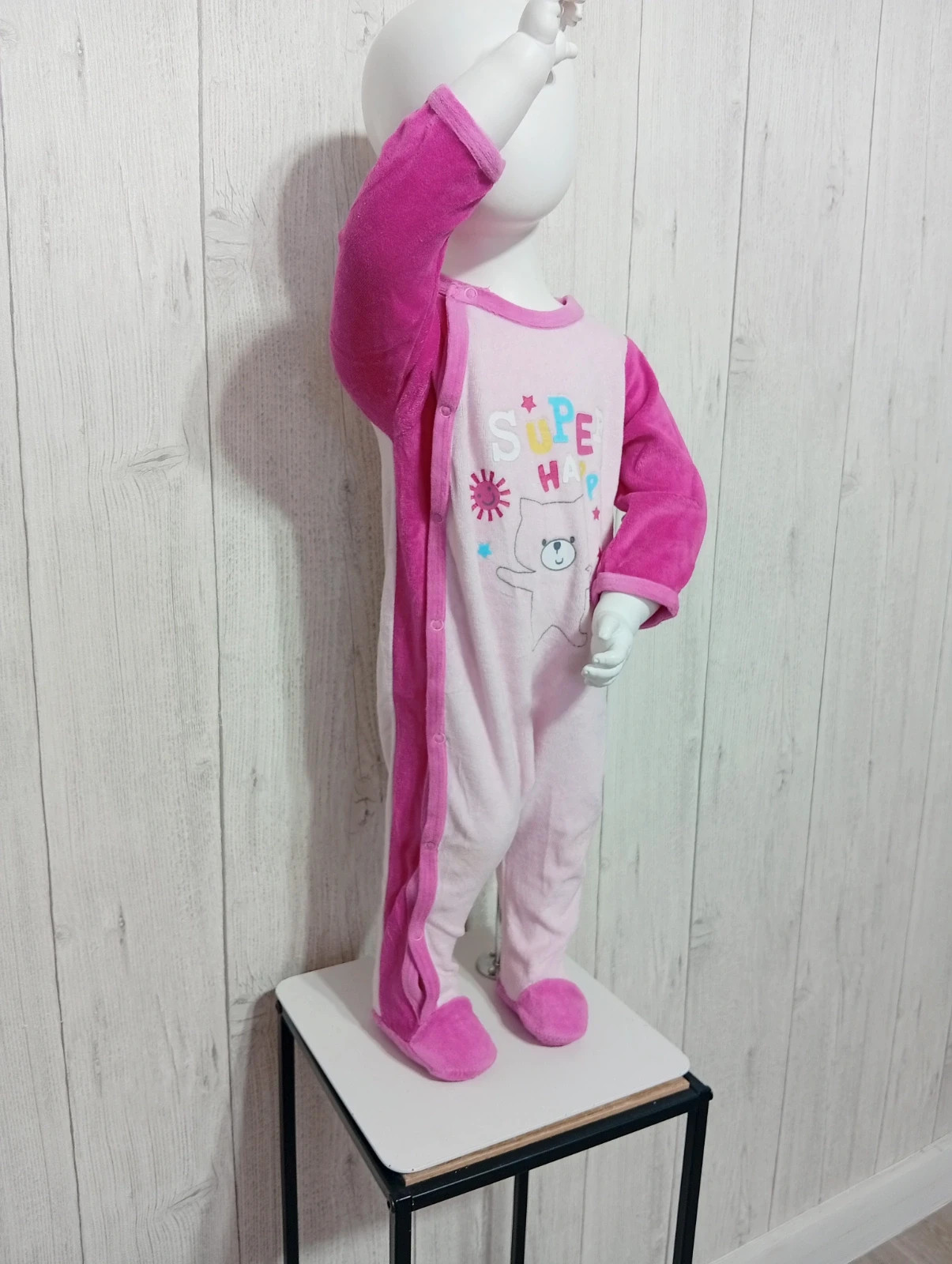 Pyjama 1 piece imprimé fille- taille 12 mois - influx - couleur rose fushia – Influx – taille 12-18 mois / 80 cm 2