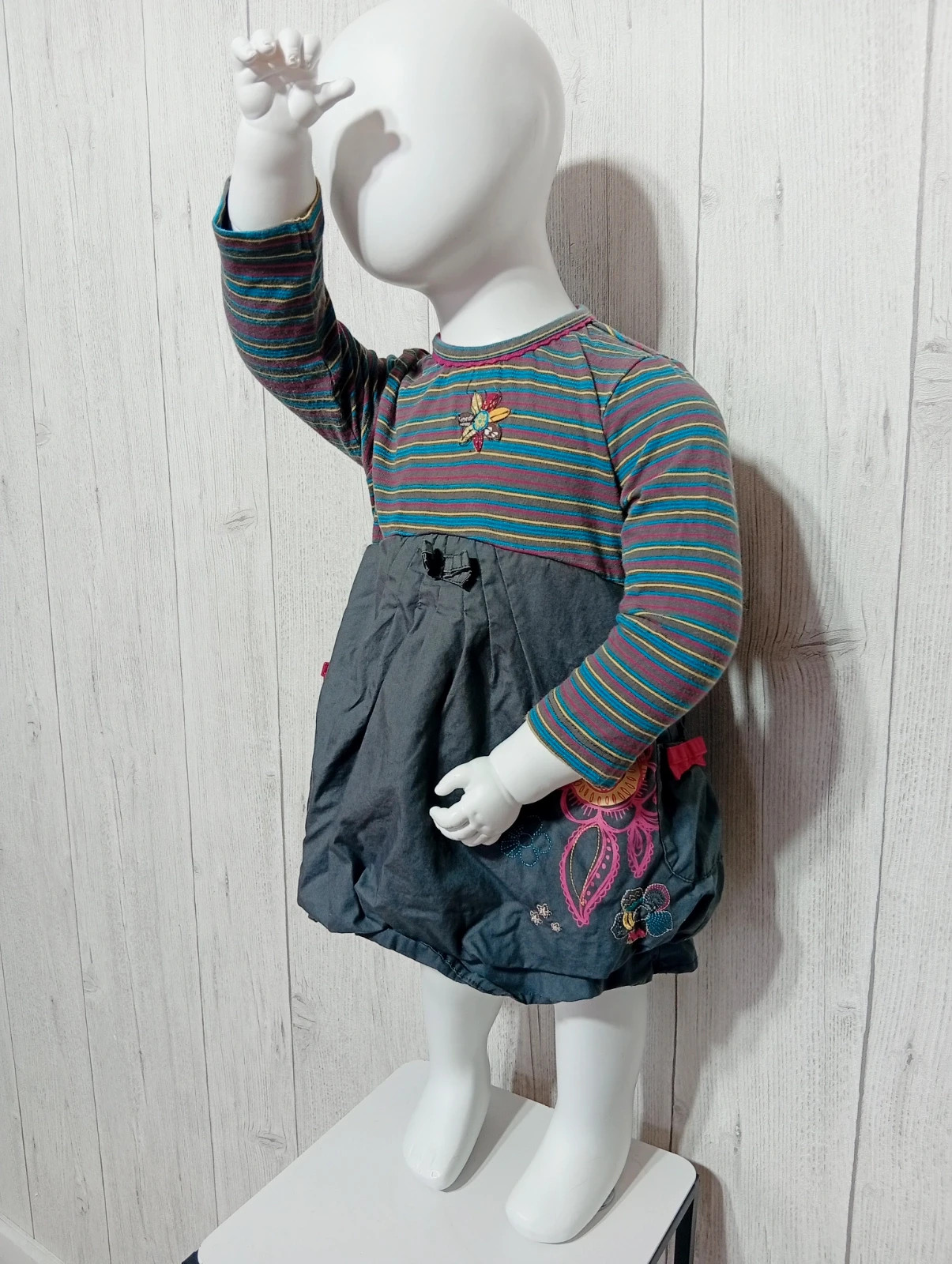 Robe courte fille- taille 12 mois - terre de marins - couleur gris multicolore – Terre de Marins – taille 12-18 mois / 80 cm 3