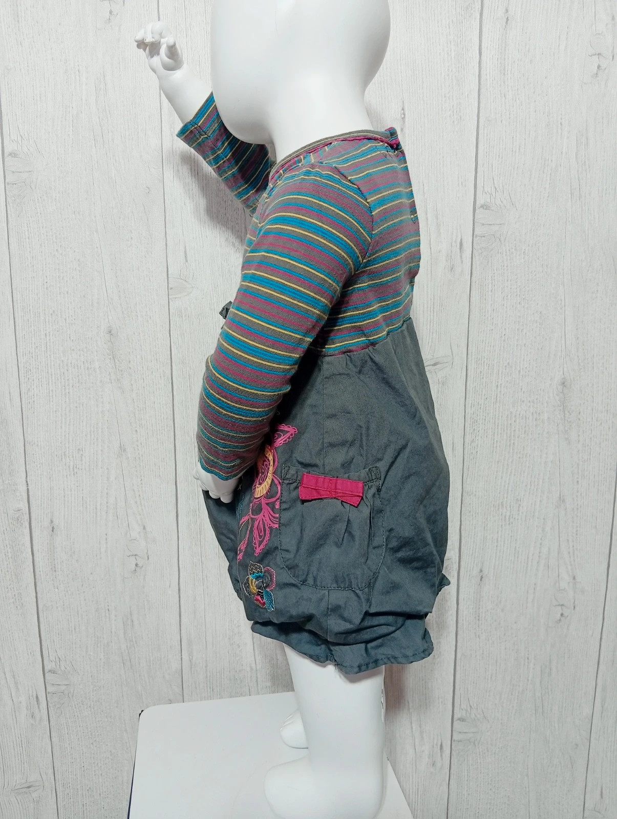 Robe courte fille- taille 12 mois - terre de marins - couleur gris multicolore – Terre de Marins – taille 12-18 mois / 80 cm 5