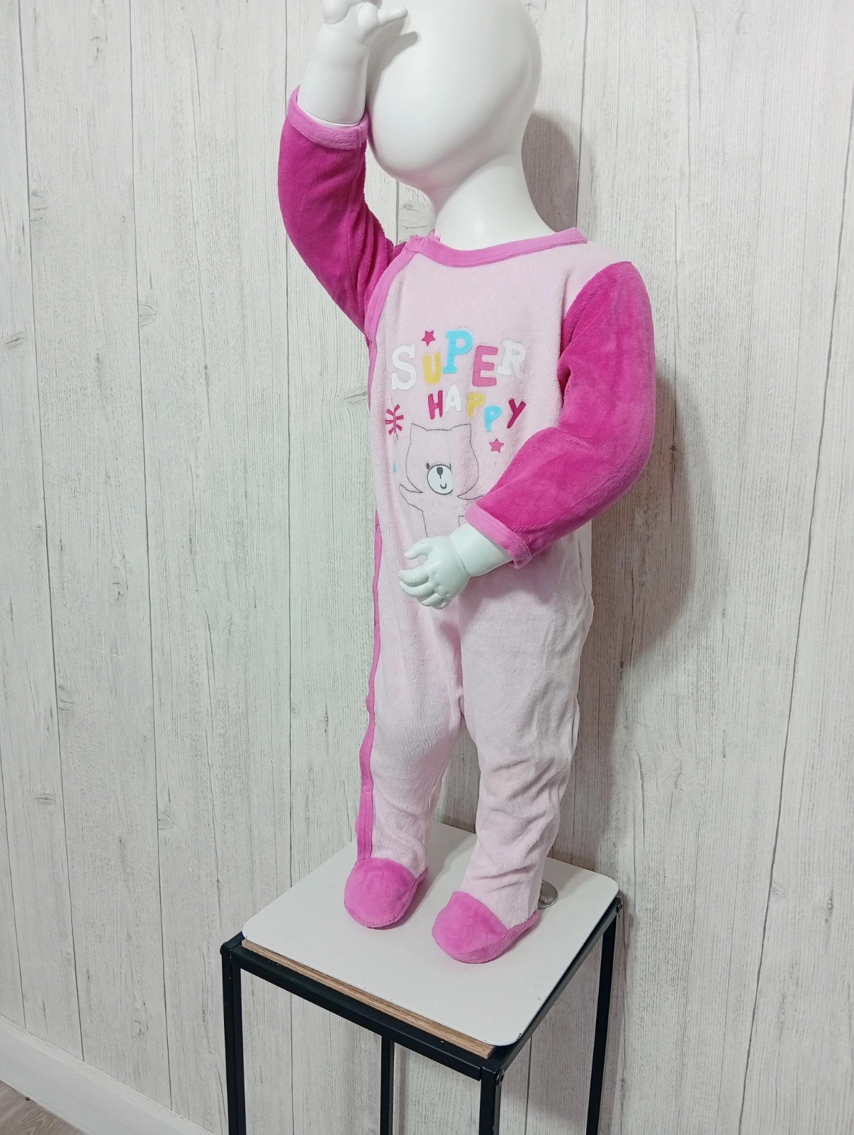 Pyjama 1 piece imprimé fille- taille 12 mois - influx - couleur rose fushia – Influx – taille 12-18 mois / 80 cm 3