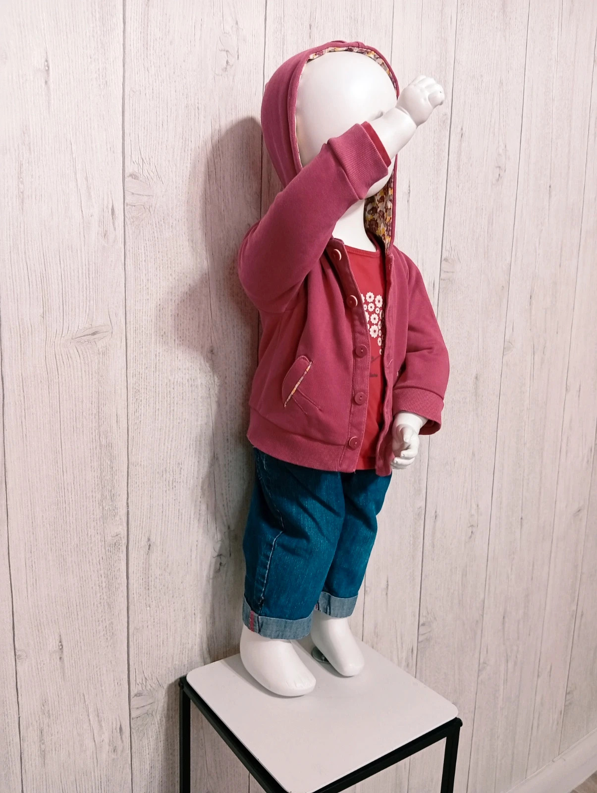 Ensemble 3 pieces fille - taille 12 mois (74 cm) - obaibi - couleur fushia marine – Obaïbi – taille 9-12 mois / 74 cm 2