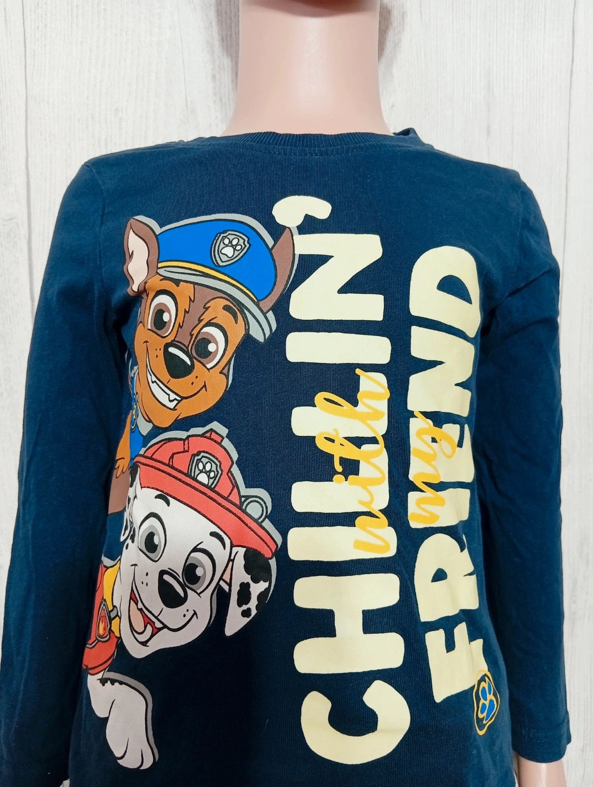 T-shirt imprimé manche longue garçon - taille 2/4ans (98/104 cm)- couleur marine – Paw Patrol – taille 3 ans / 98 cm 2