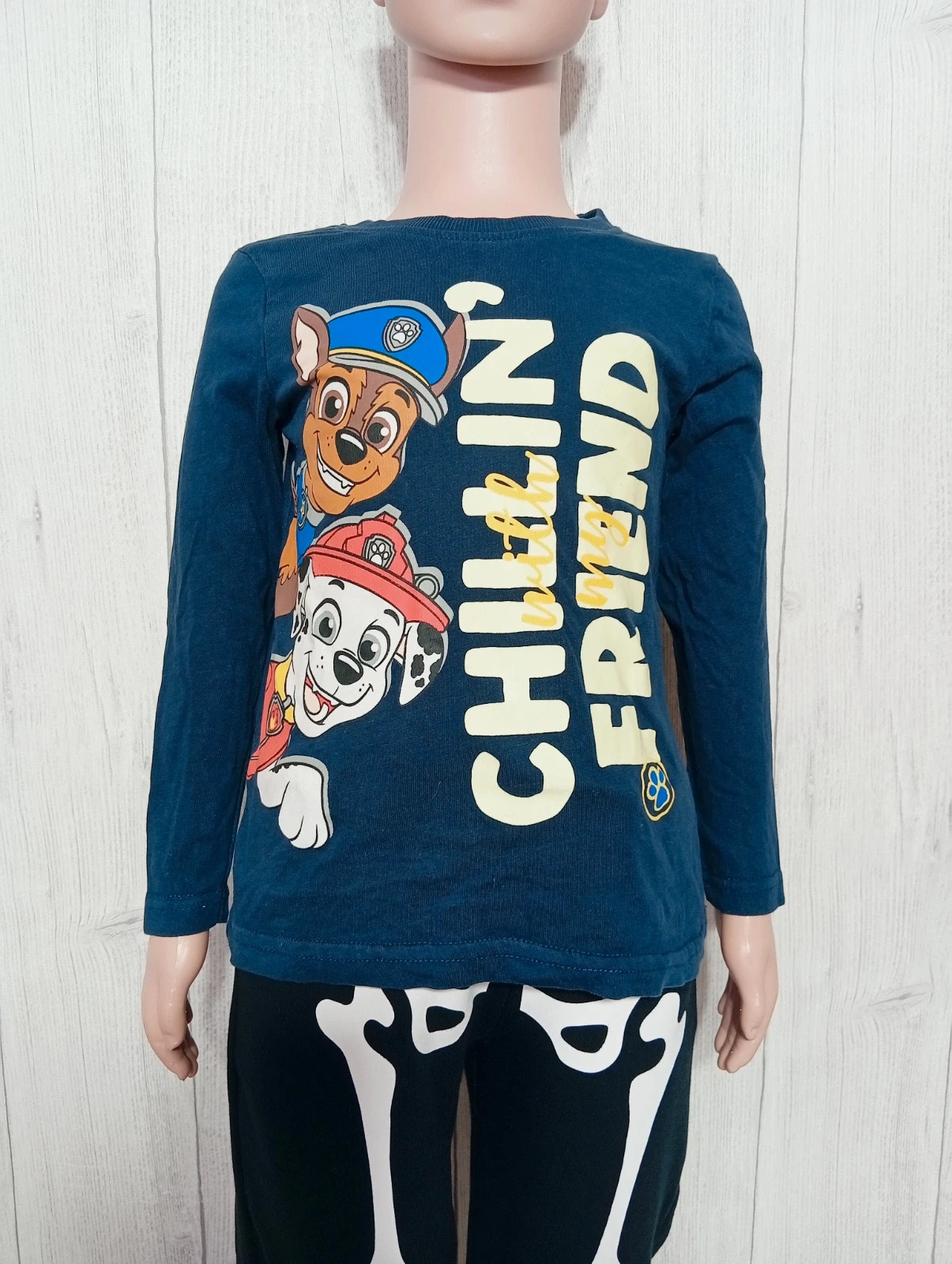 T-shirt imprimé manche longue garçon - taille 2/4ans (98/104 cm)- couleur marine