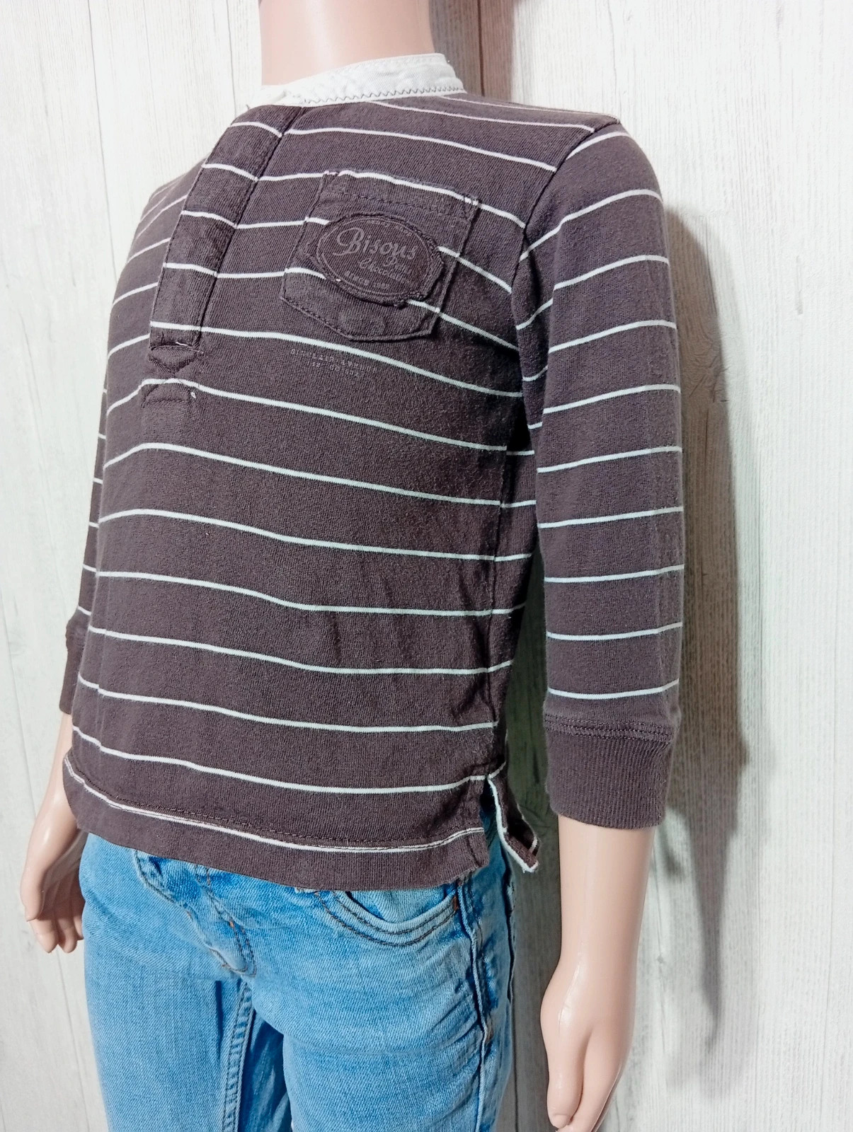 T-shirt a rayure manches longues garçon-taille taille 2 ans -carrefour-couleur marron et blanc – Carrefour – taille 24-36 mois / 92 cm 5