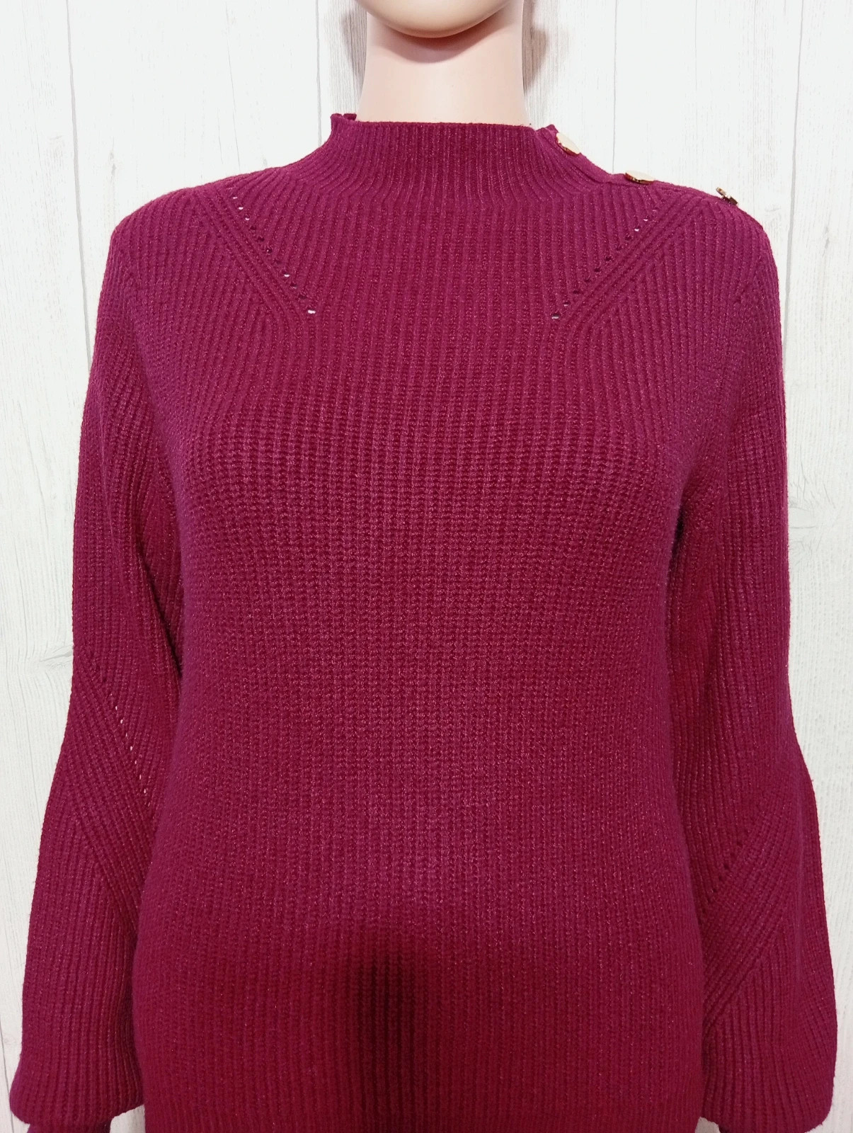 Pull d'hiver a manches longues femme - taille M/38 - cache cache - couleur bordeaux – Cache Cache – taille M / 38 / 10 2