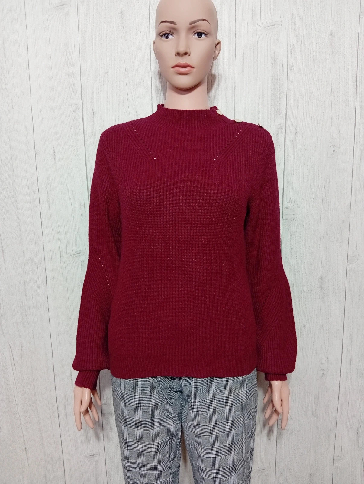 Pull d'hiver a manches longues femme - taille M/38 - cache cache - couleur bordeaux