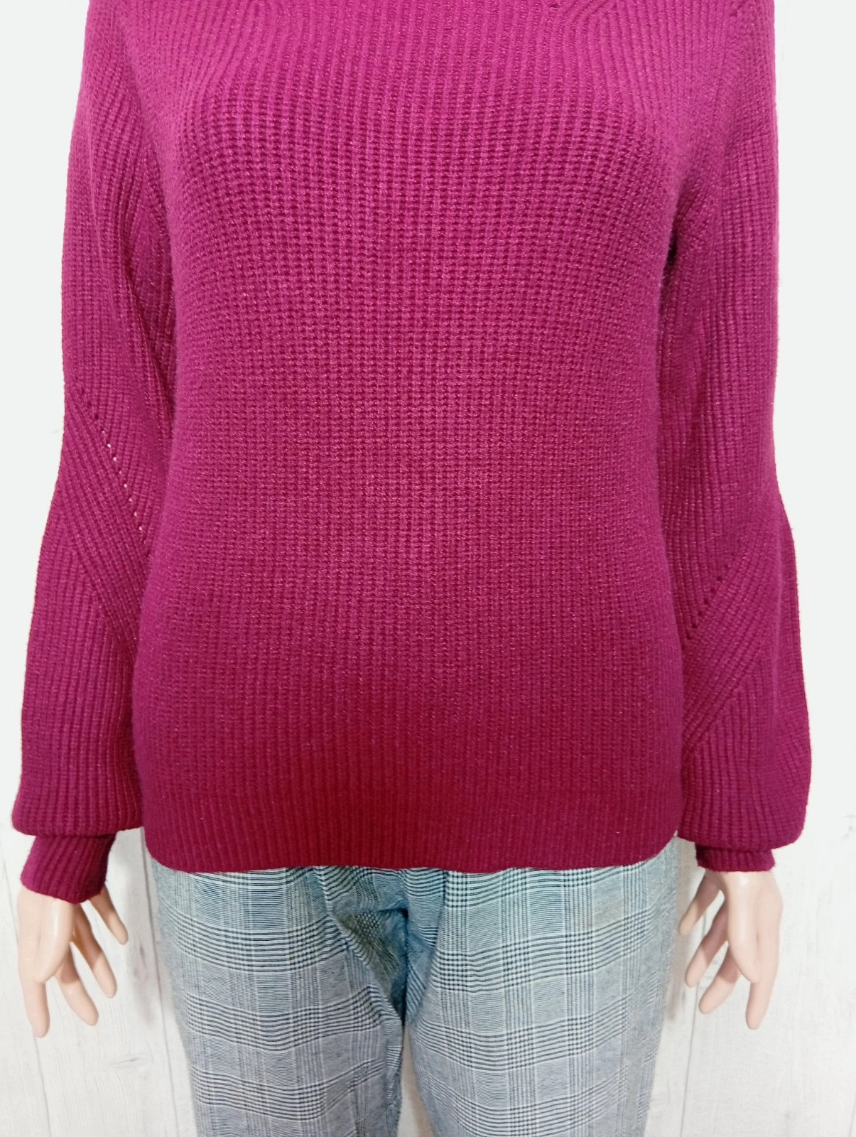 Pull d'hiver a manches longues femme - taille M/38 - cache cache - couleur bordeaux – Cache Cache – taille M / 38 / 10 3