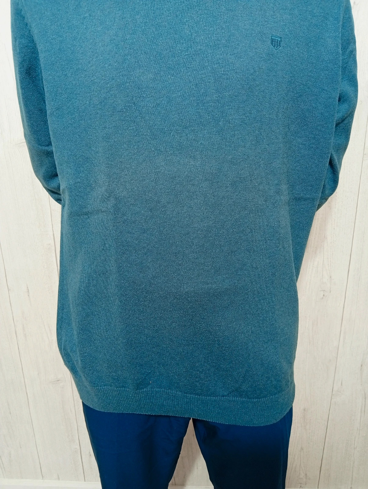 Pull a col rond en maille unie coupe droite classique homme-taille M/38-basefield-couleur marine – Basefield – taille M 3