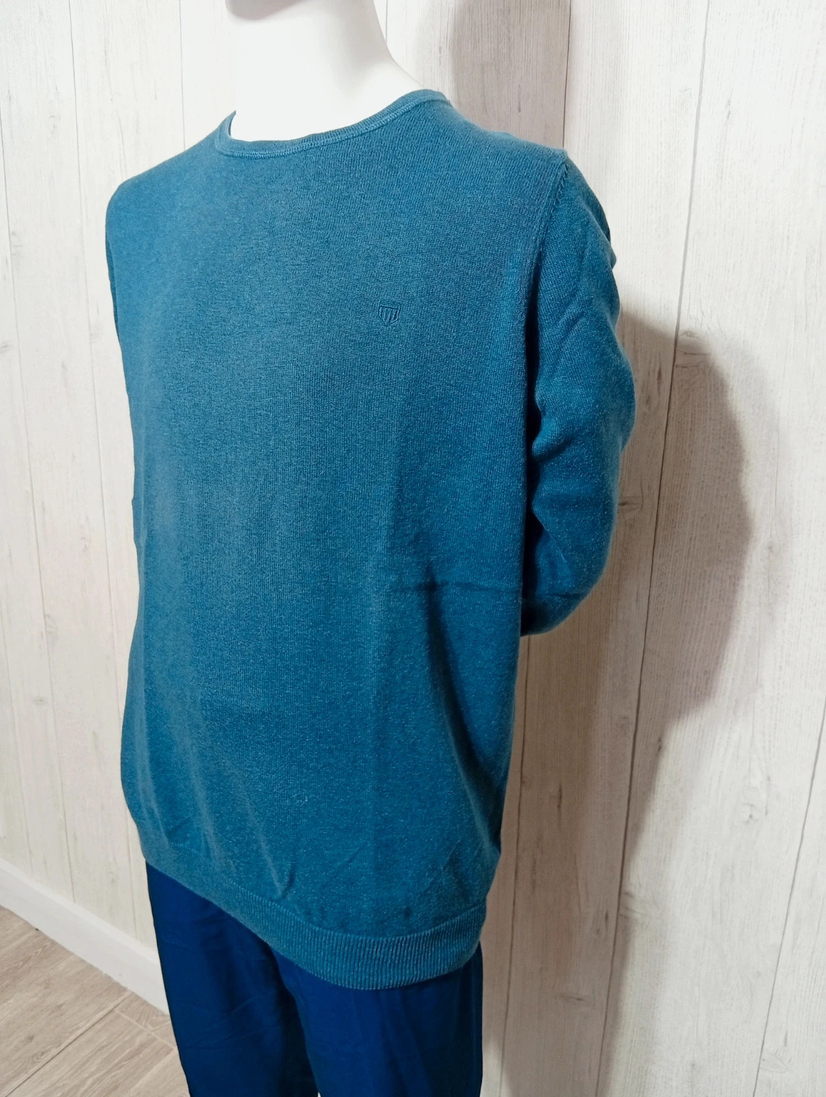 Pull a col rond en maille unie coupe droite classique homme-taille M/38-basefield-couleur marine – Basefield – taille M 5