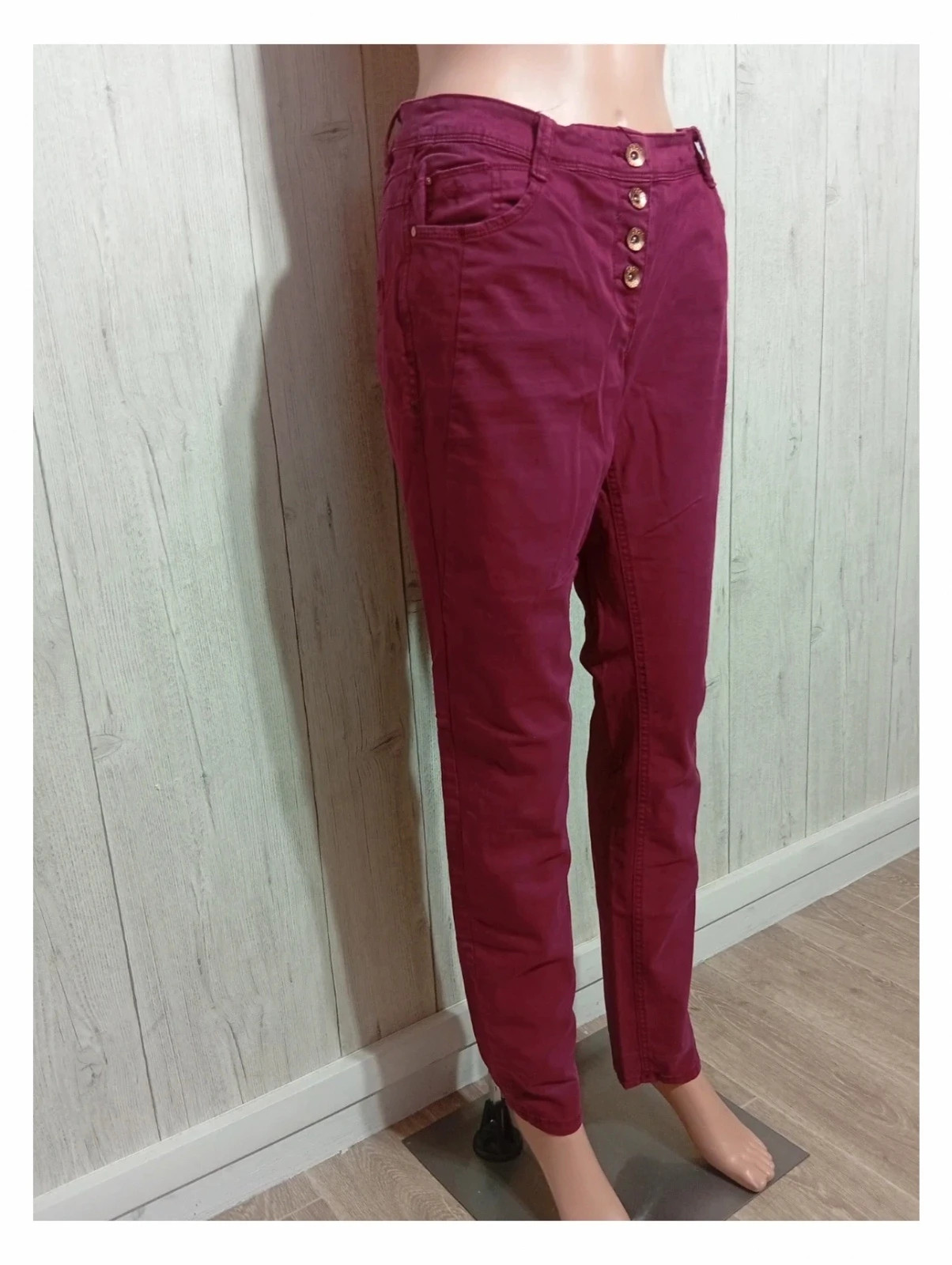 Jeans femme - taille L/40 - cecil - couleur bordeaux – Cecil – taille L / 40 / 12 2