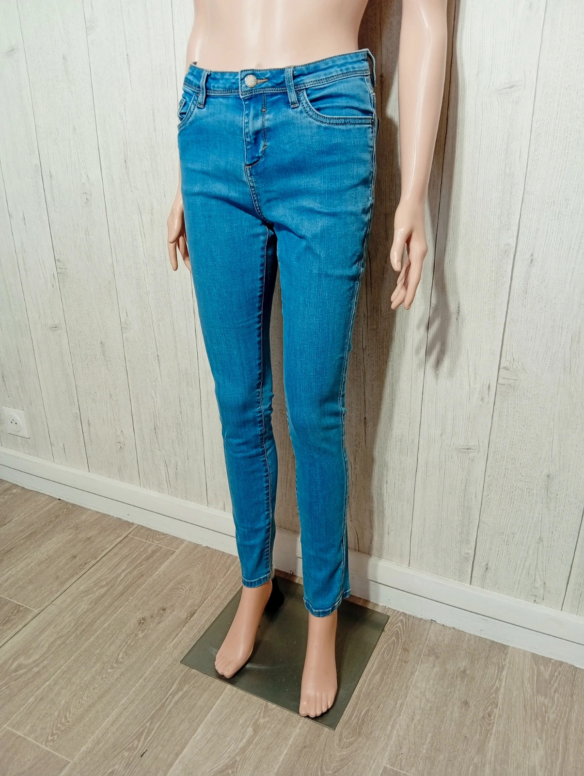 Jeans skinny femme - taille L/40 - gaspard - couleur bleu clair – Gaspard – taille L / 40 / 12 5