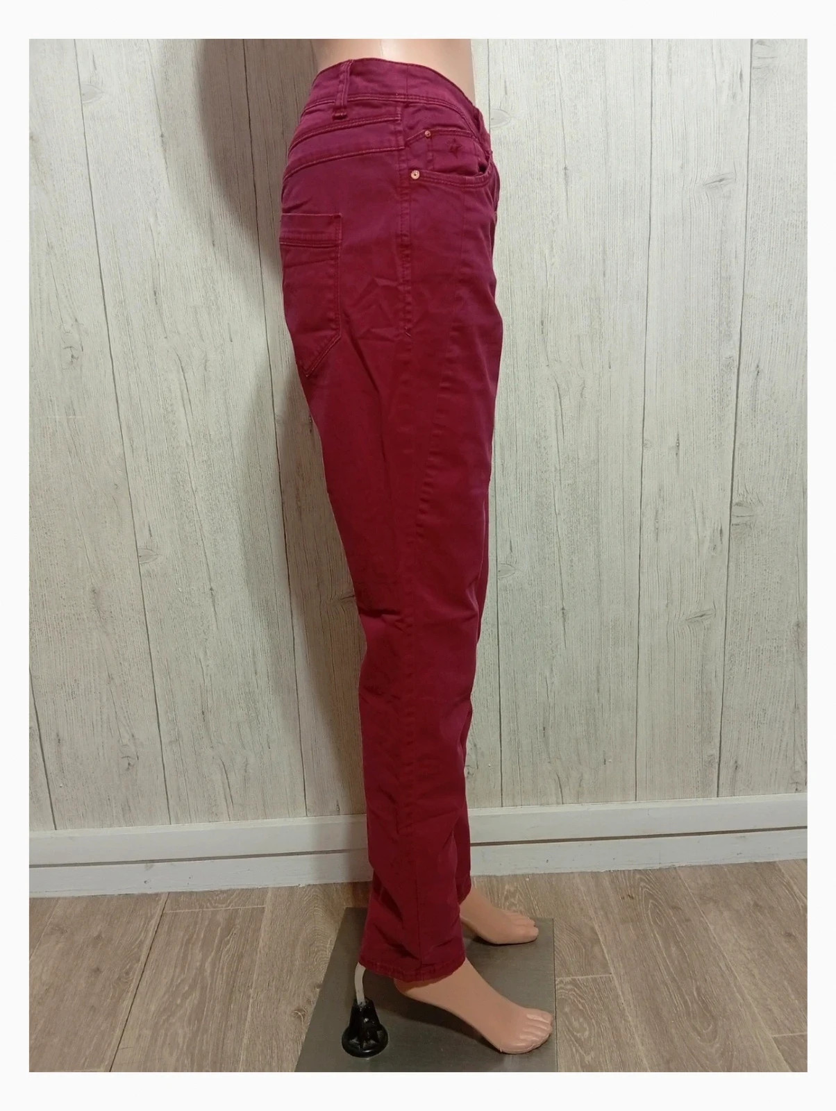 Jeans femme - taille L/40 - cecil - couleur bordeaux – Cecil – taille L / 40 / 12 4