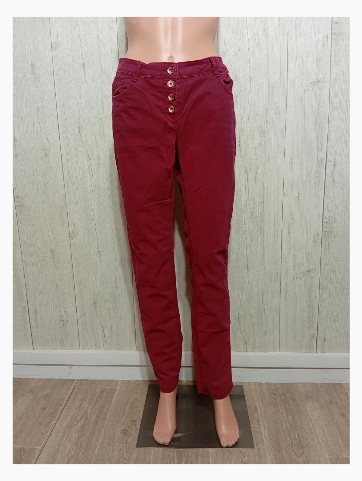 Jeans femme - taille L/40 - cecil - couleur bordeaux