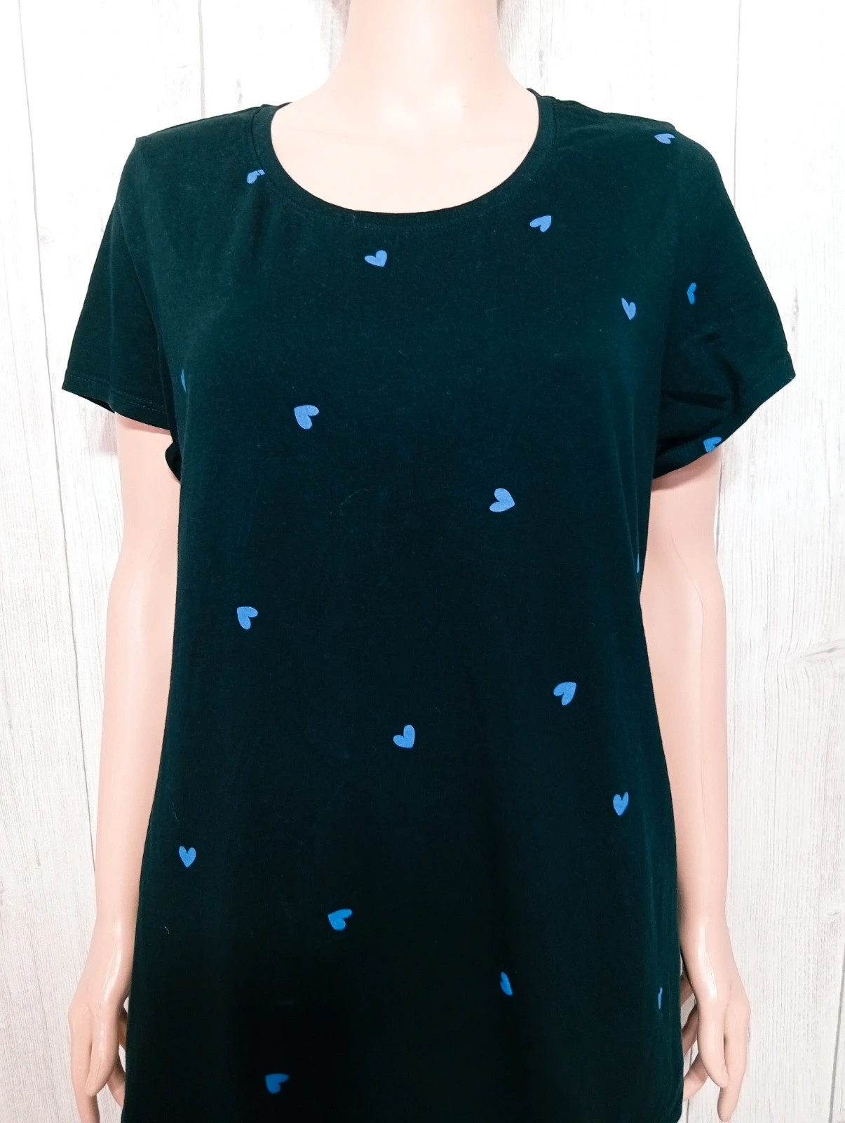 T-shirt imprimé manche courte femme- taille XL/42 - Kiabi - couleur noir a motif bleu – Kiabi – taille XL / 42 / 14 2