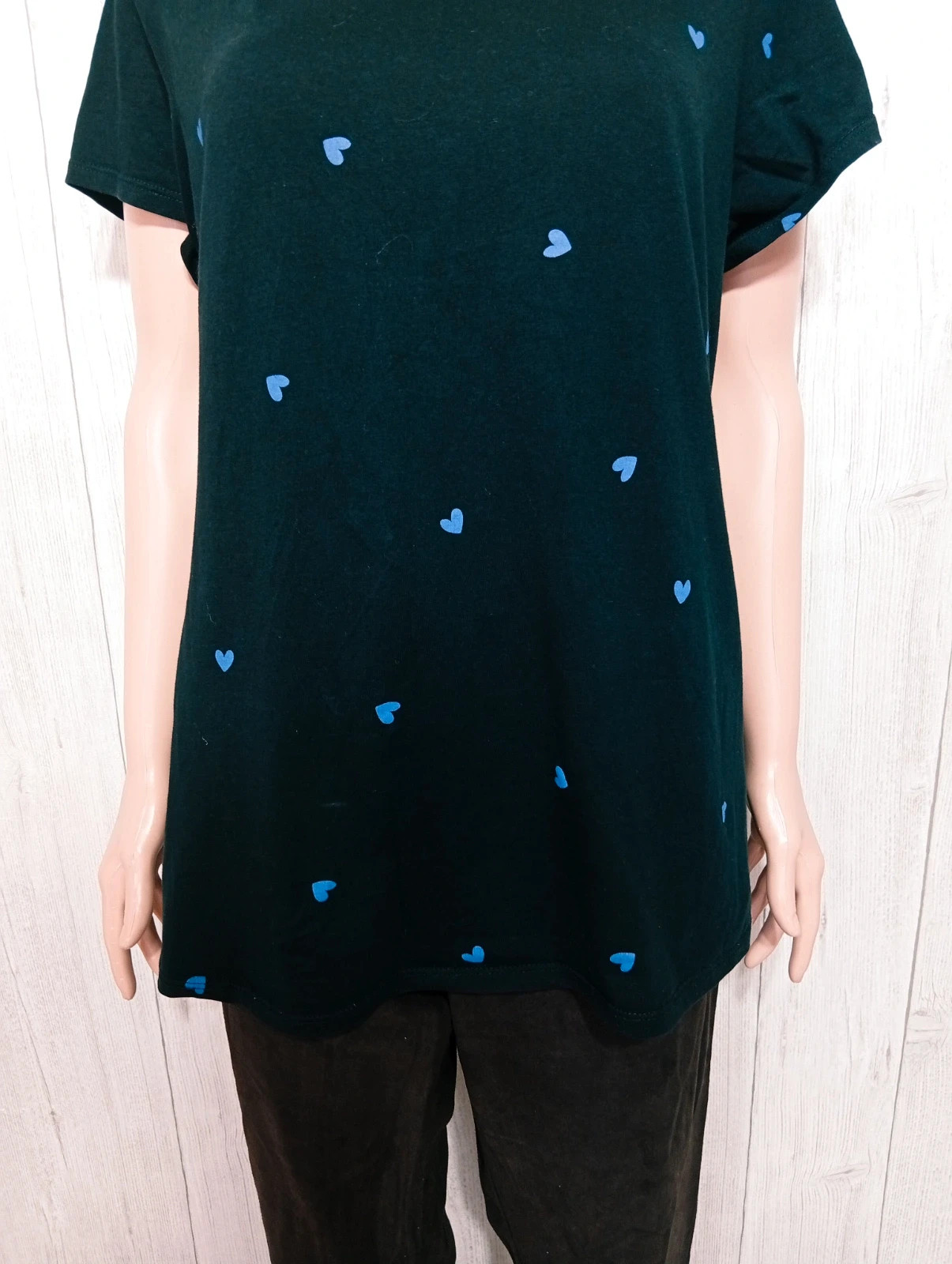 T-shirt imprimé manche courte femme- taille XL/42 - Kiabi - couleur noir a motif bleu – Kiabi – taille XL / 42 / 14 3