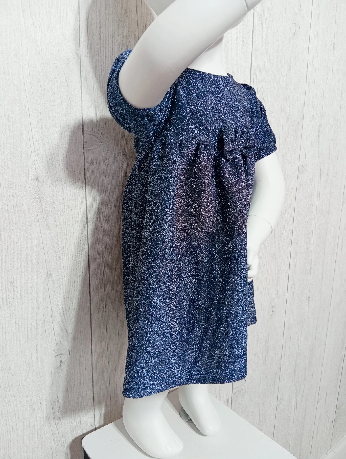Robe bleue scintirobe agrémente d'un noeud-taille 12 mois (74 cm)-Kiabi-couleur marine argente – Kiabi – taille 9-12 mois / 74 cm 2