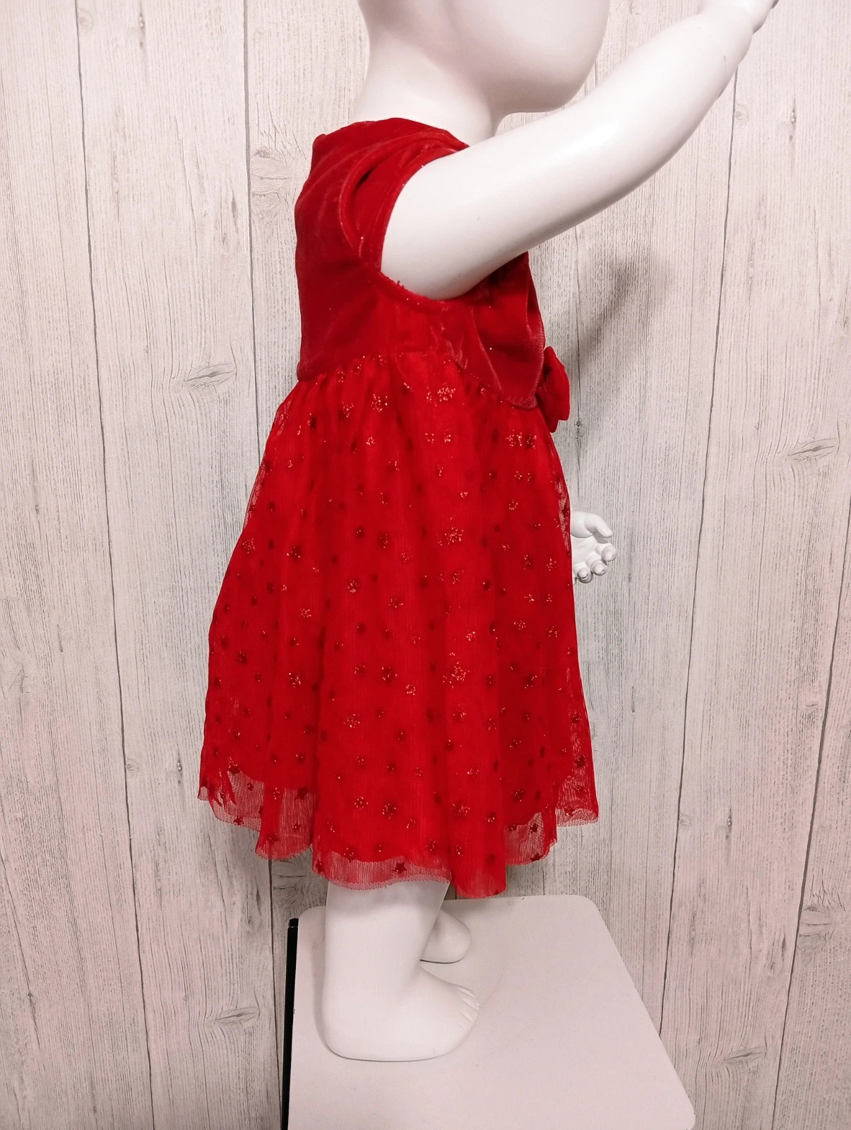 Robe de fête fille ornée d'un noeud décoratif - taille 12 mois- couleur rouge – Pat et Ripaton – taille 12-18 mois / 80 cm 4